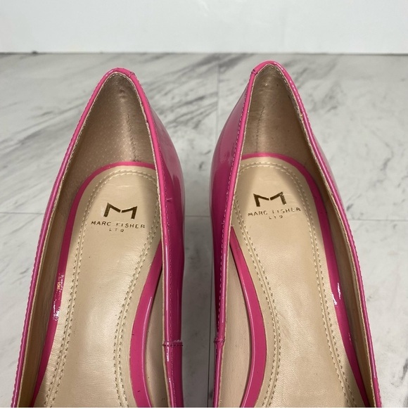 Marc Fisher Zala Pink Patent Leather Pointy Toe Pump 5 1/2 M - Picture 12 of 14